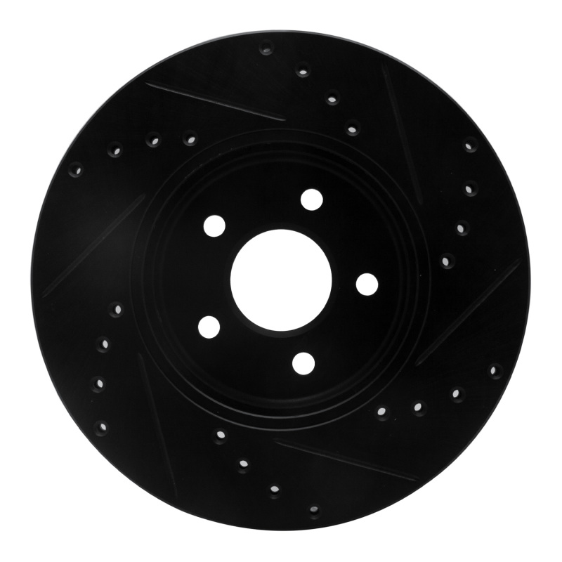 Ford Mondeo Brake Rotor (1) - Front Left - R1 Concepts - Drilled & Slotted - Black - `01-`08